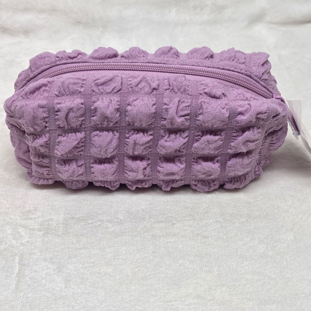 NWT Ulta Purple Textured Puffer Makeup Bag Cosmetic Pouch Lavender - Picture 4 of 7